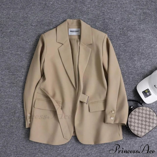 Amy Fashion -fashion Sutumn New Women Fashion Casual Blazer Khaki / S