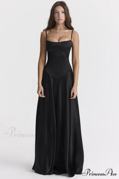 Anabella Black Lace Charming Up Maxi Dress