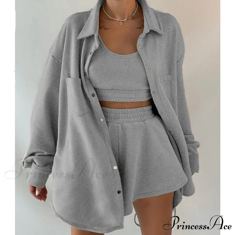 and Hoodie - Tracksuit Outfits Sweat Brief Pants Joggers Women’s Femme Sweatpants with Oversize Set Suit 3-piece set / S