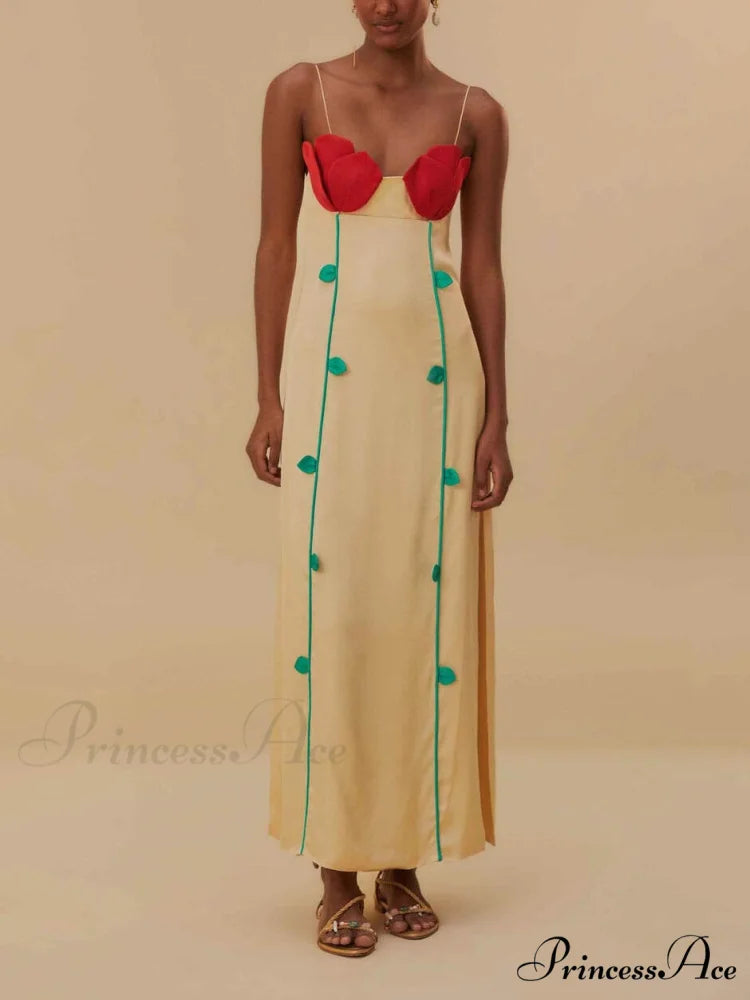 And Sexy Sleeveless Charming Contrast Patchwork Midi Dress