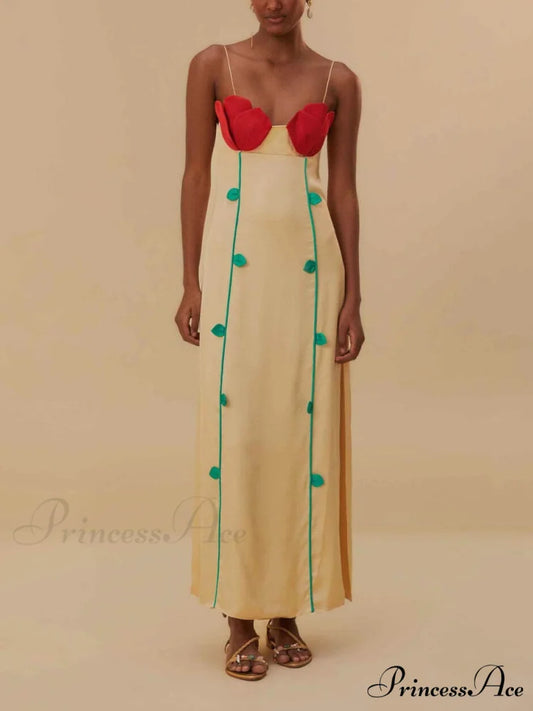 And Sexy Sleeveless Charming Contrast Patchwork Midi Dress