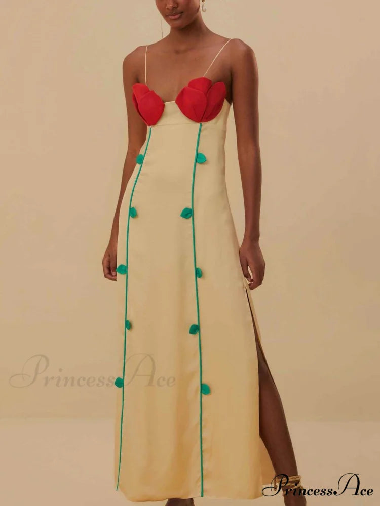 And Sexy Sleeveless Charming Contrast Patchwork Midi Dress