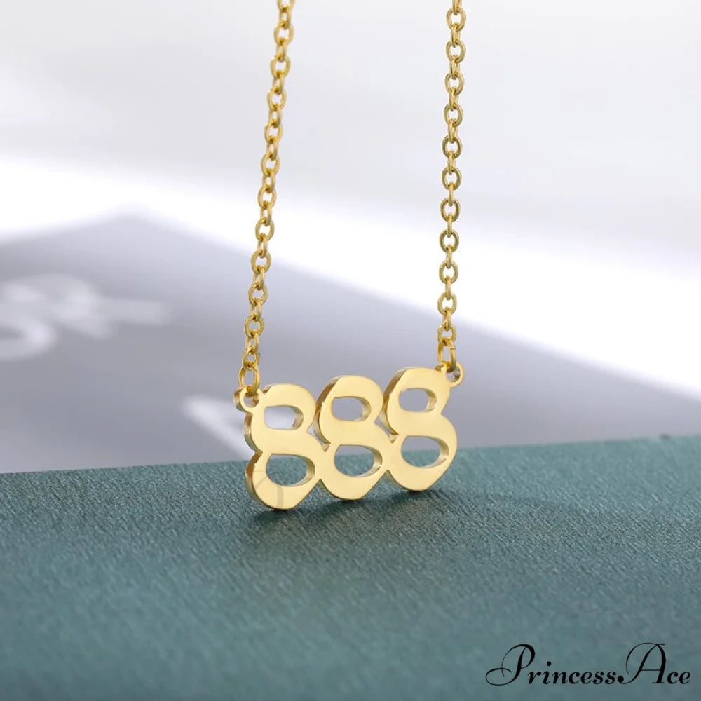 Angel Number Necklaces 888 / Gold Color