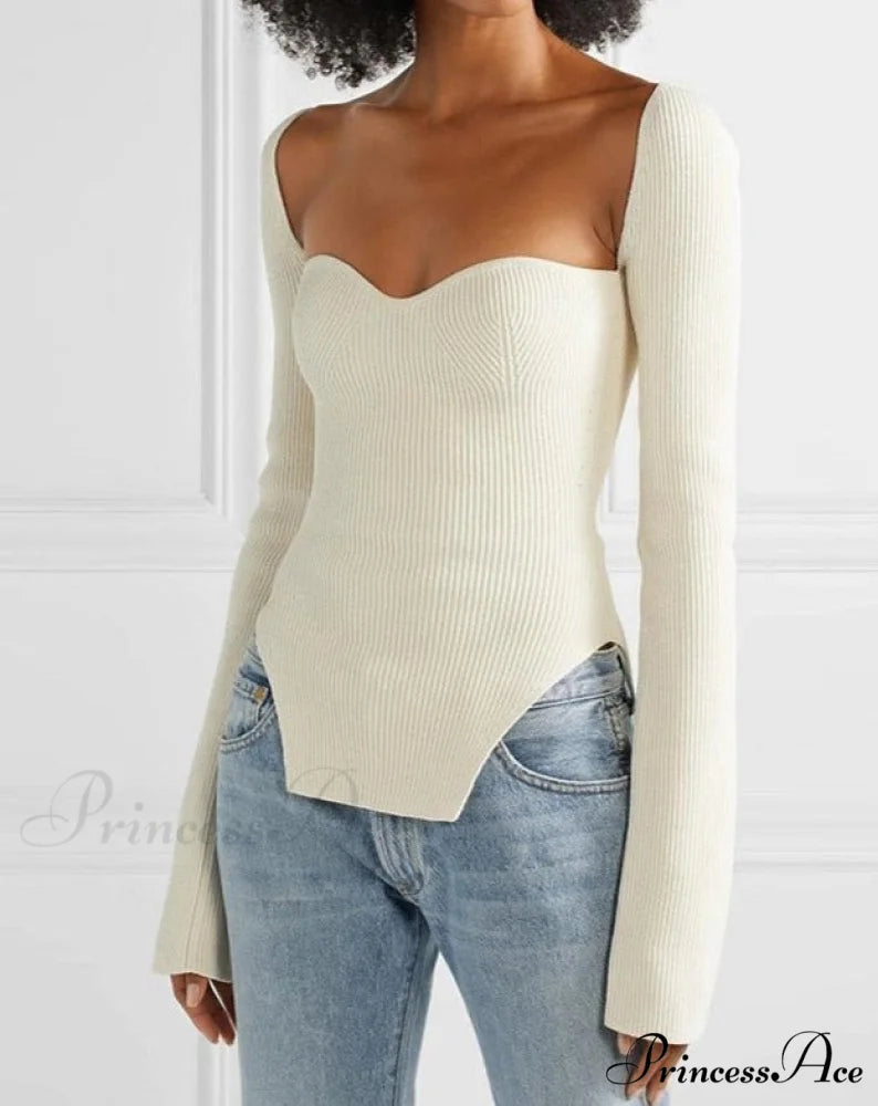 Angela Knitted Top S / Ivory