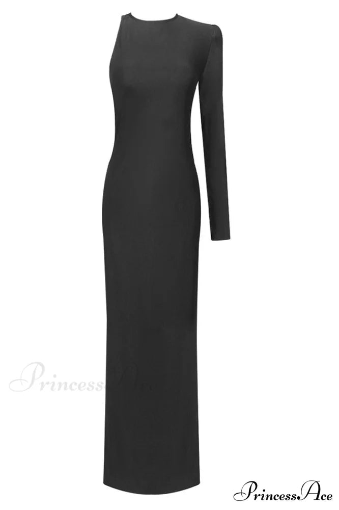 Angelou Black Backless Charming Chain Maxi Dress