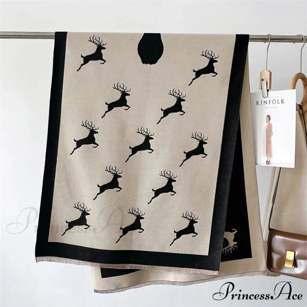Animal Pattern Cashmere Scarf scarf-241228