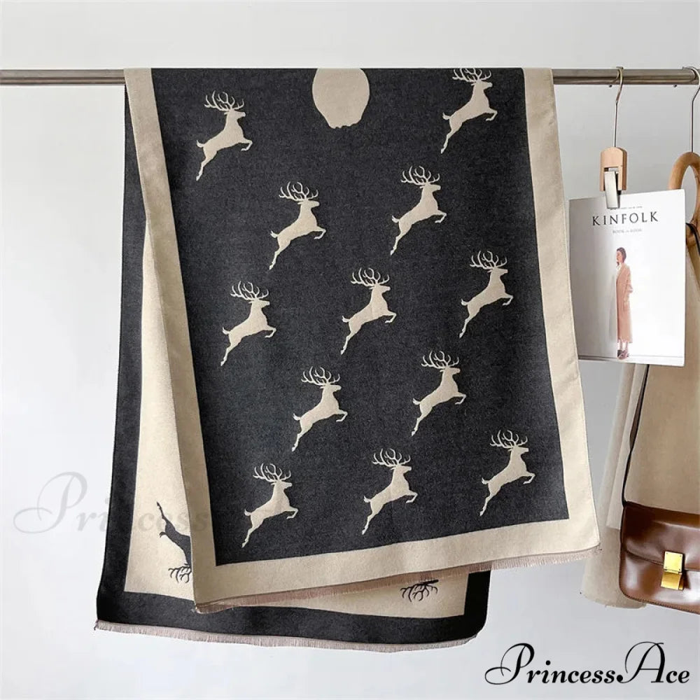 Animal Pattern Cashmere Scarf scarf-241228