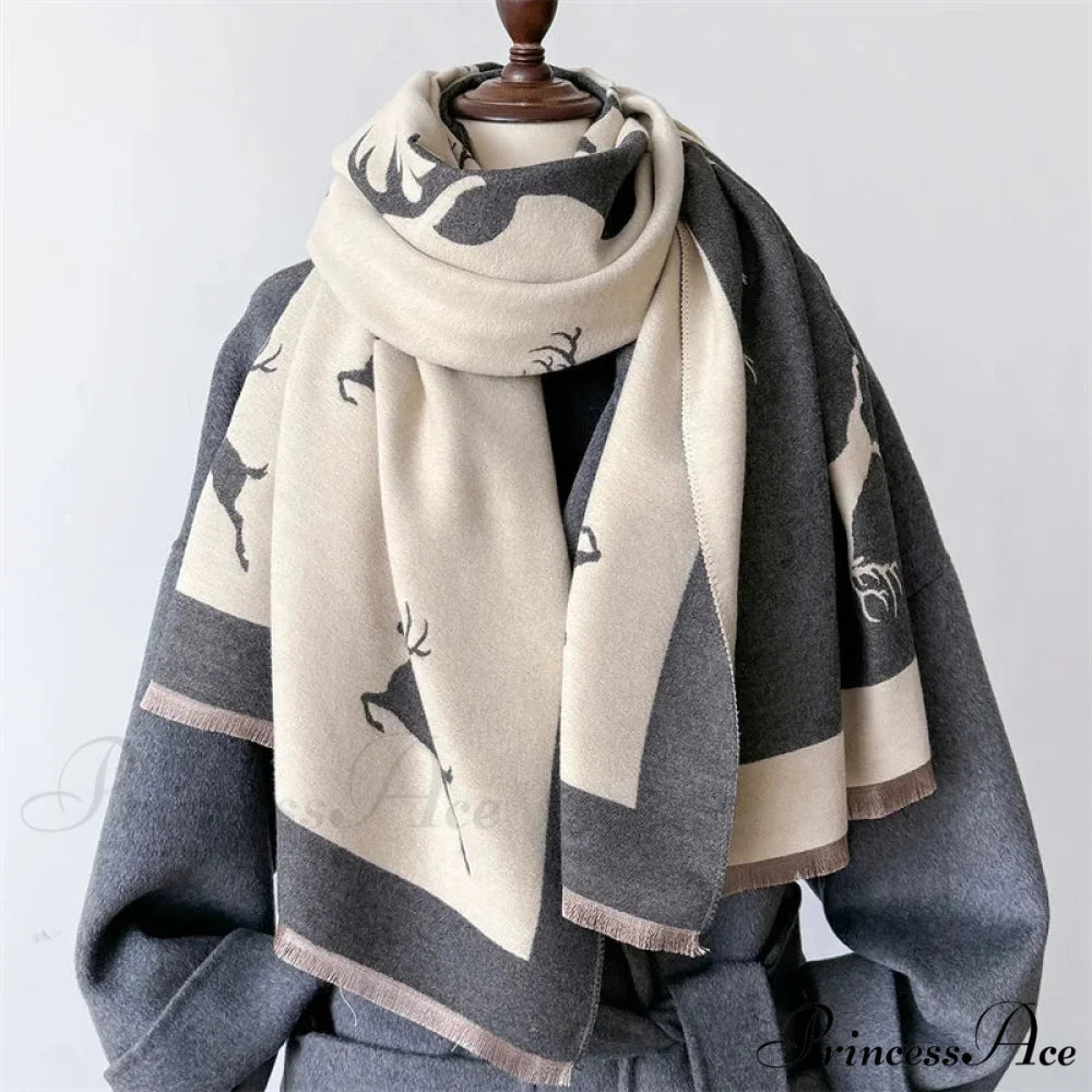 Animal Pattern Cashmere Scarf scarf-241228