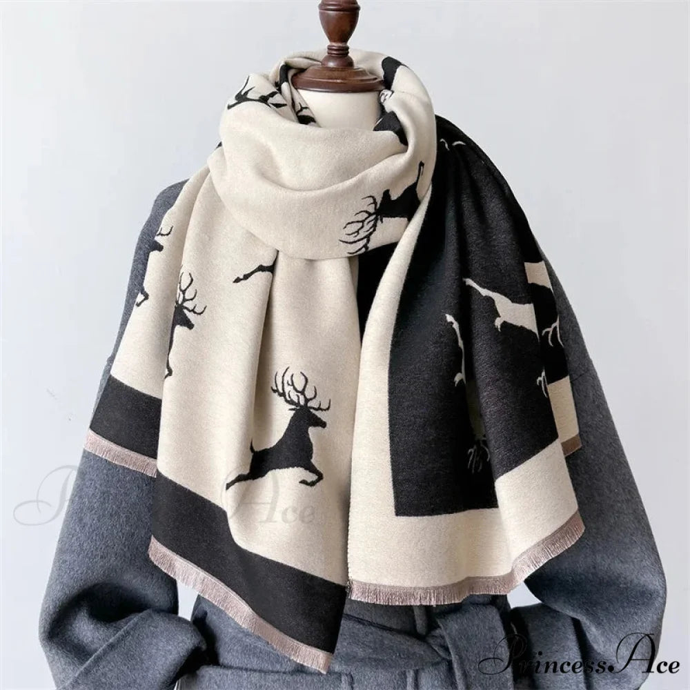 Animal Pattern Cashmere Scarf scarf-241228