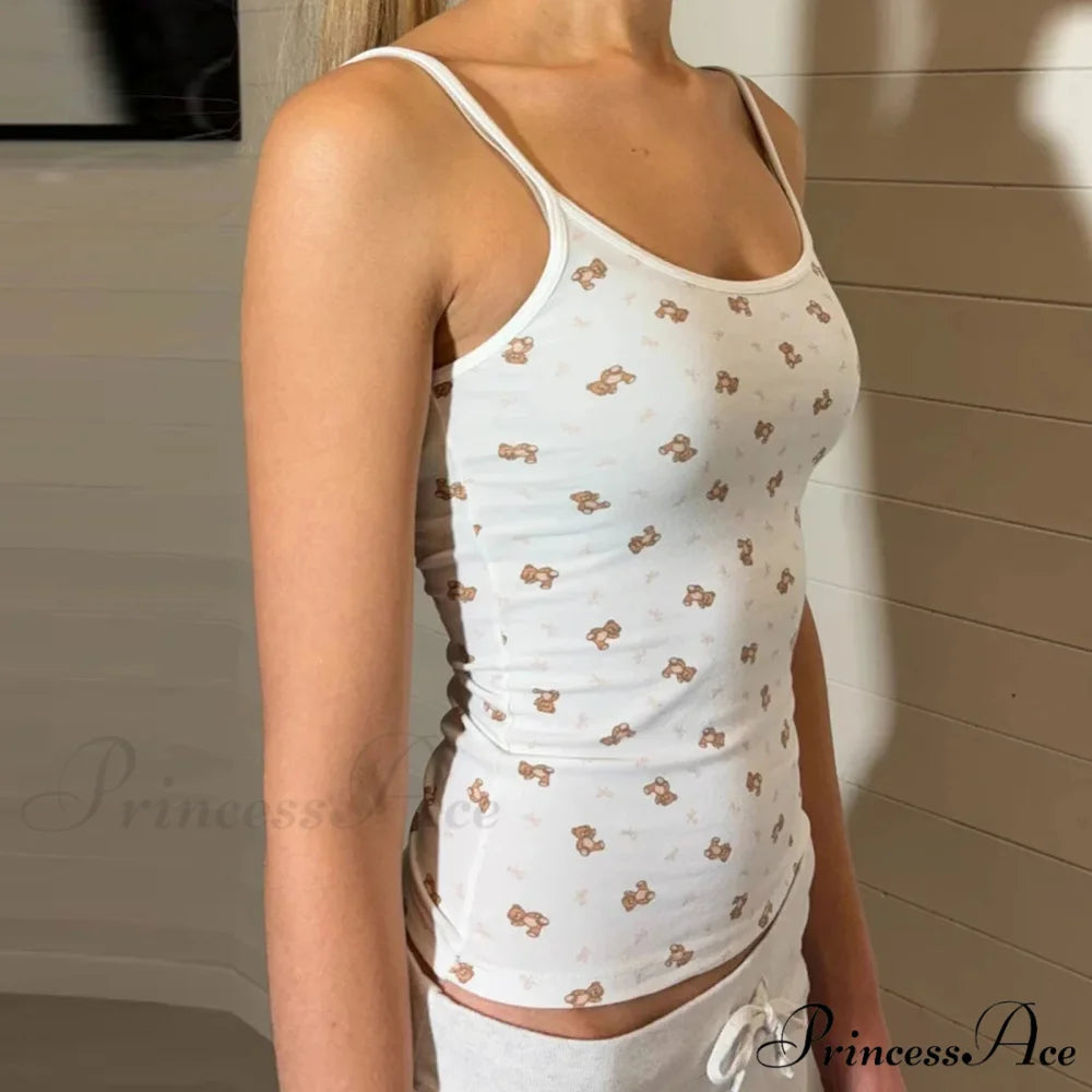 Animated Bear Pattern Short Top croptop-250223