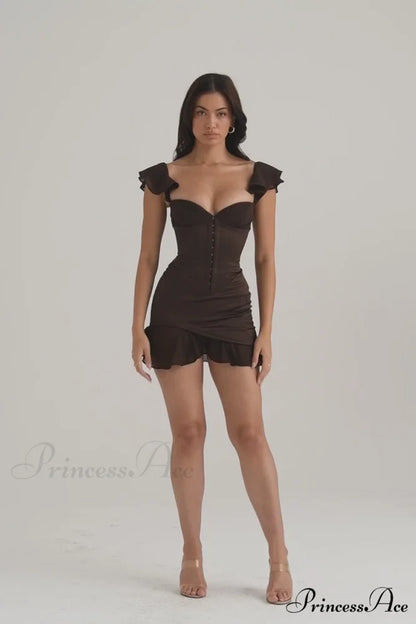 Anissa Satin Bodycon Charming Corset Mini Dress