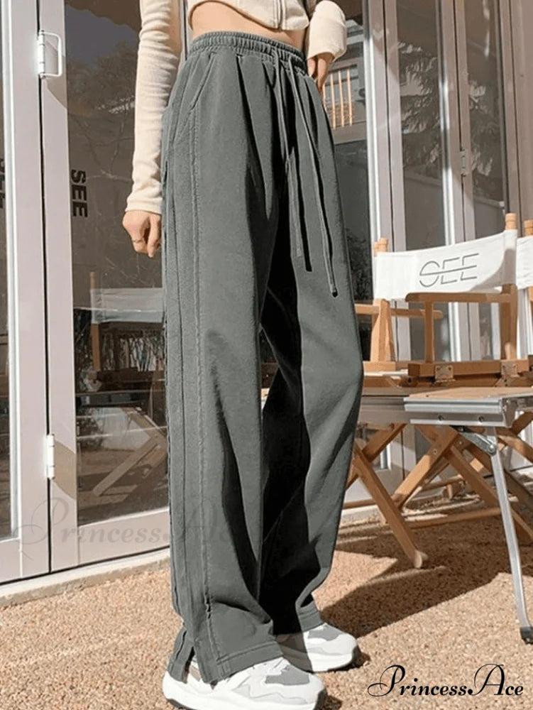 Ankle Flare Graceful Black Cargo Jeans Gray / S