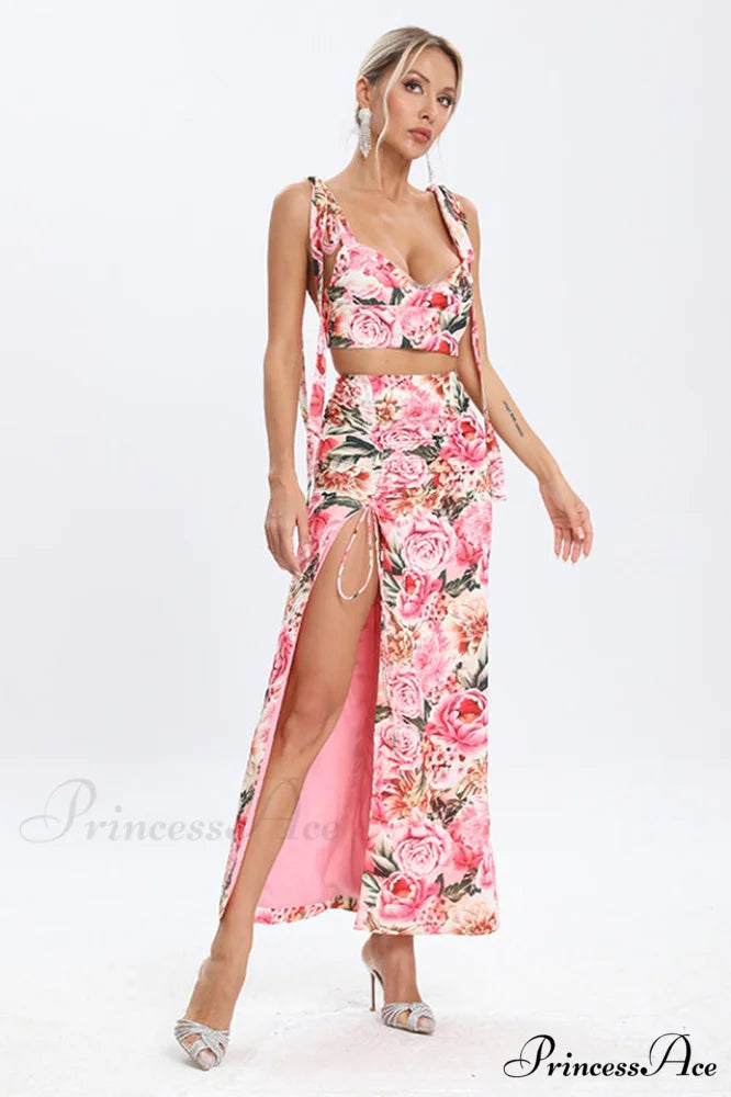 Annabella Floral Stylish Two Piece Set