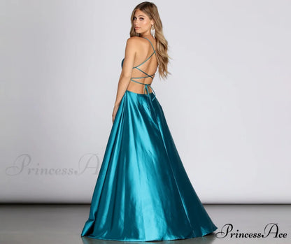 Anne Formal Stylish Lattice Satin Dress