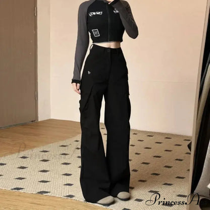 Antique American Freight High Waist Trousers pants-241228