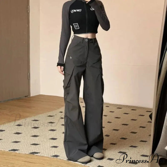 Antique American Freight High Waist Trousers pants-241228