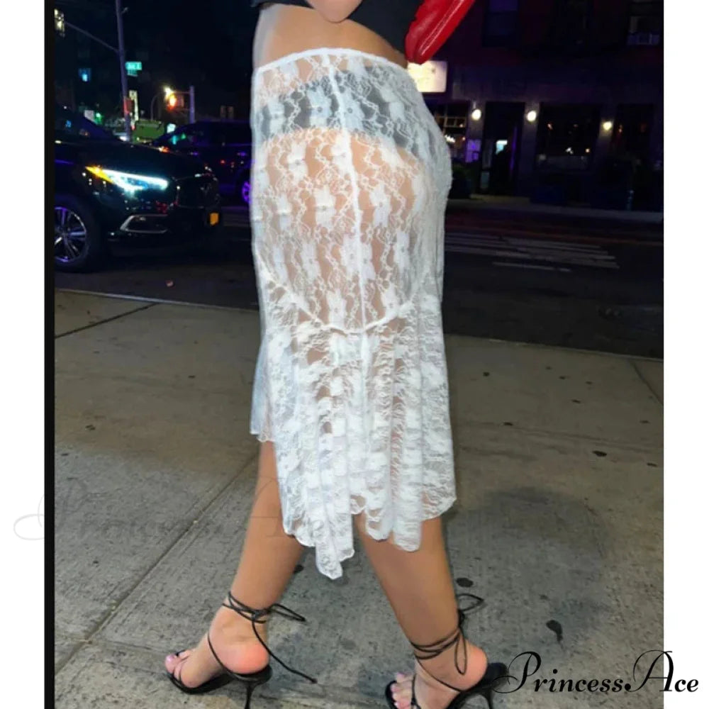 Antique Flowery Transparent Festive Seaside Elegant Skirt skirt-250126