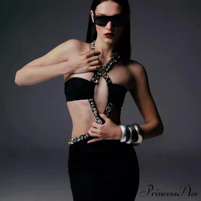 Antique Gothic Bandeau Bodycon Beaded Prom Dress promdress-250223