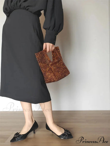 Antique Handcrafted Acrylic Square Evening Clutch Purse Gold / (20cm clutchbag-250126