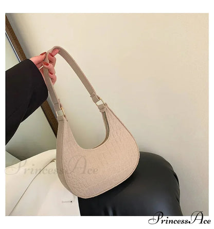 Antique Korean Sturdy Dumpling Underarm Bag khaki shoulder-250126