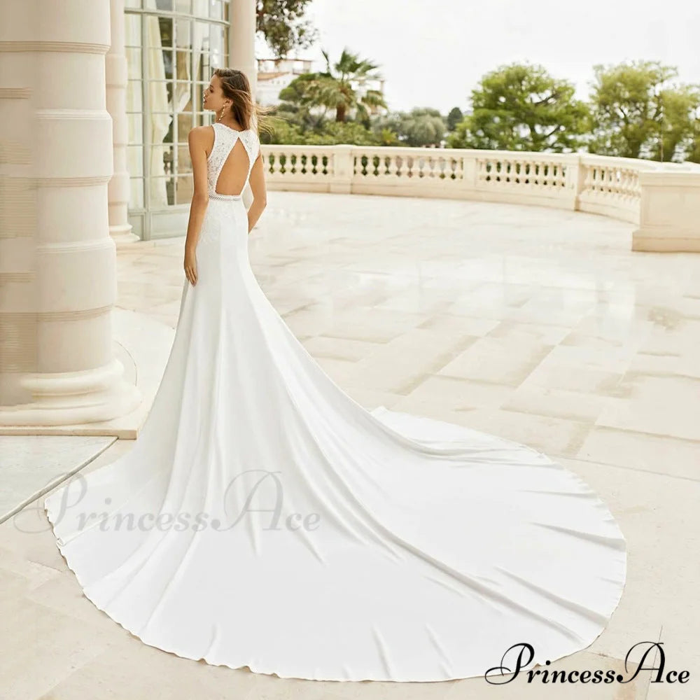 Antique Lace Slender Bridal Gown weddingdress-250223