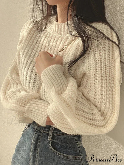 Antique Lantern Extended Sleeve Jumper Beige / One Size swraters-241228