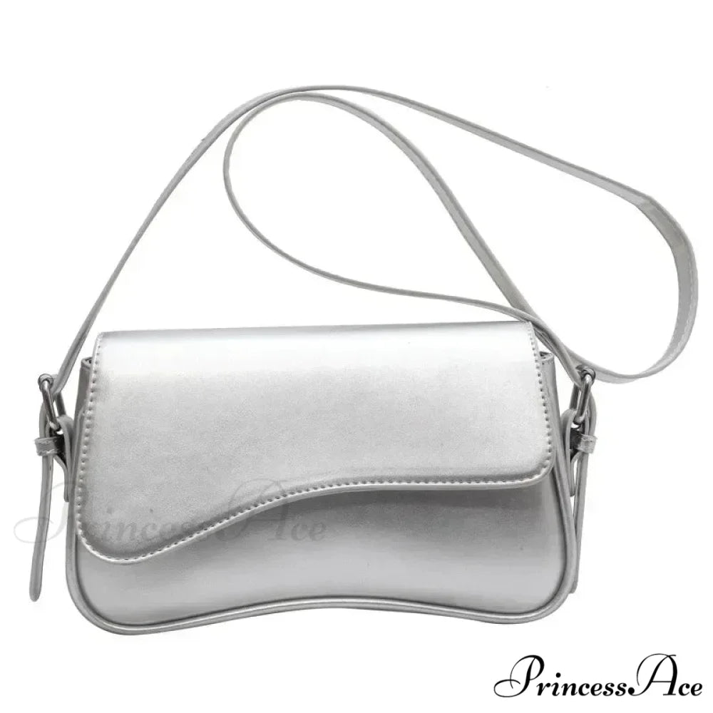 Antique Leather Designer Crossbody Shoulder Bag Silver shoulder-250126