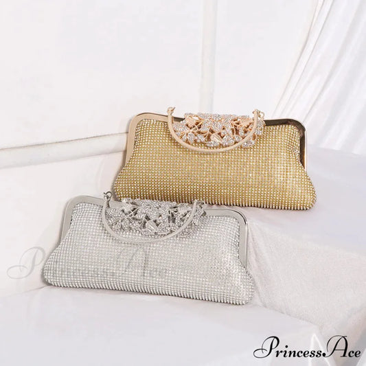 Antique Rhinestone Bloom Smooch Clasp Purse clutchbag-250126