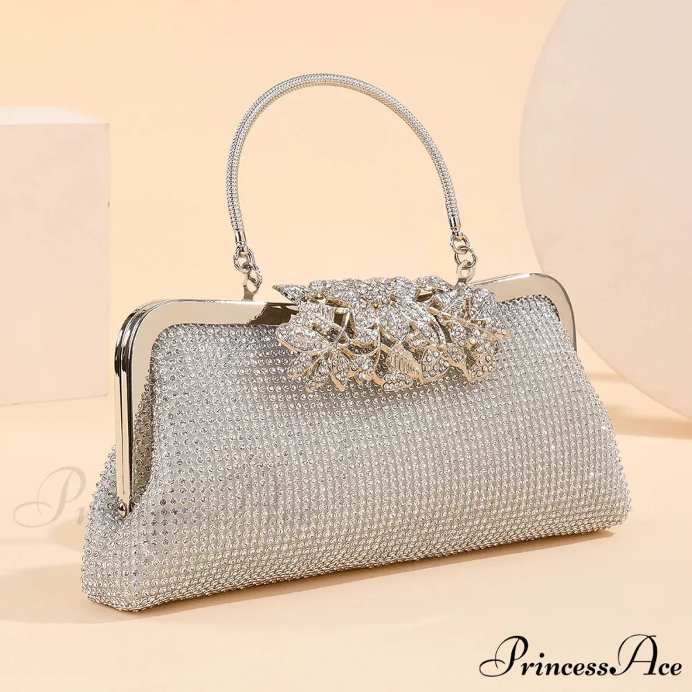 Antique Rhinestone Bloom Smooch Clasp Purse clutchbag-250126