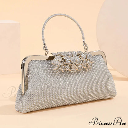 Antique Rhinestone Bloom Smooch Clasp Purse clutchbag-250126