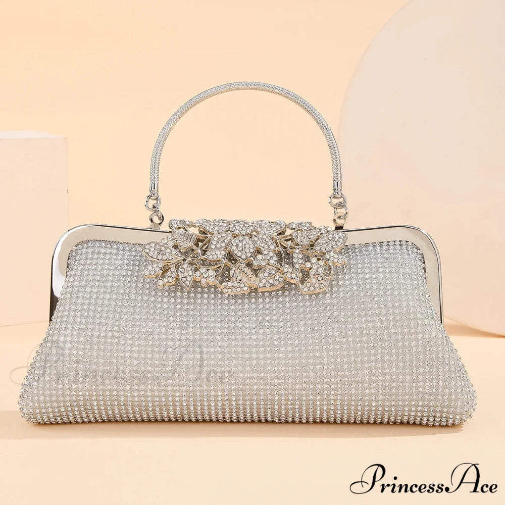 Antique Rhinestone Bloom Smooch Clasp Purse clutchbag-250126