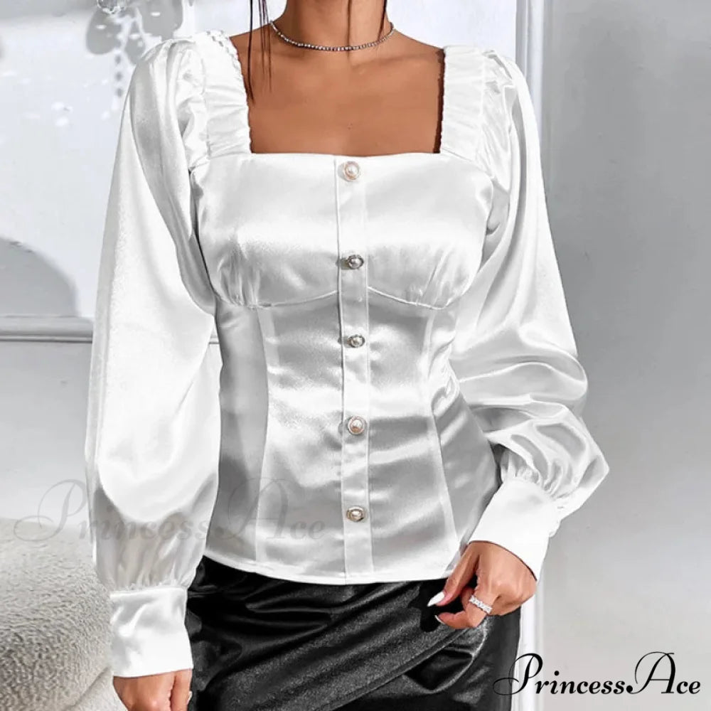 Antique Silk Baggy Extended Sleeve Blouse Tops blouse-250126