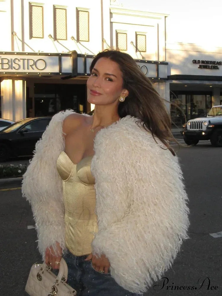 Antique Strong Luxurious Furry Brief Jacket coats-241228