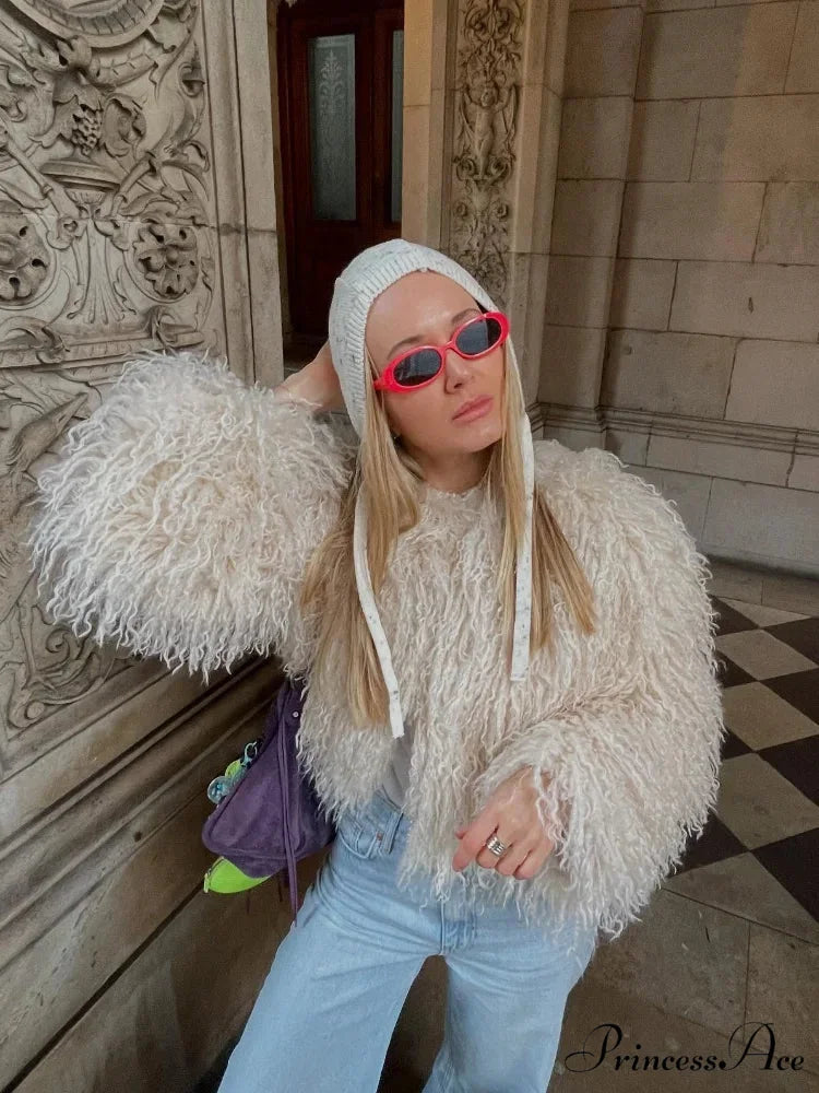 Antique Strong Luxurious Furry Brief Jacket coats-241228