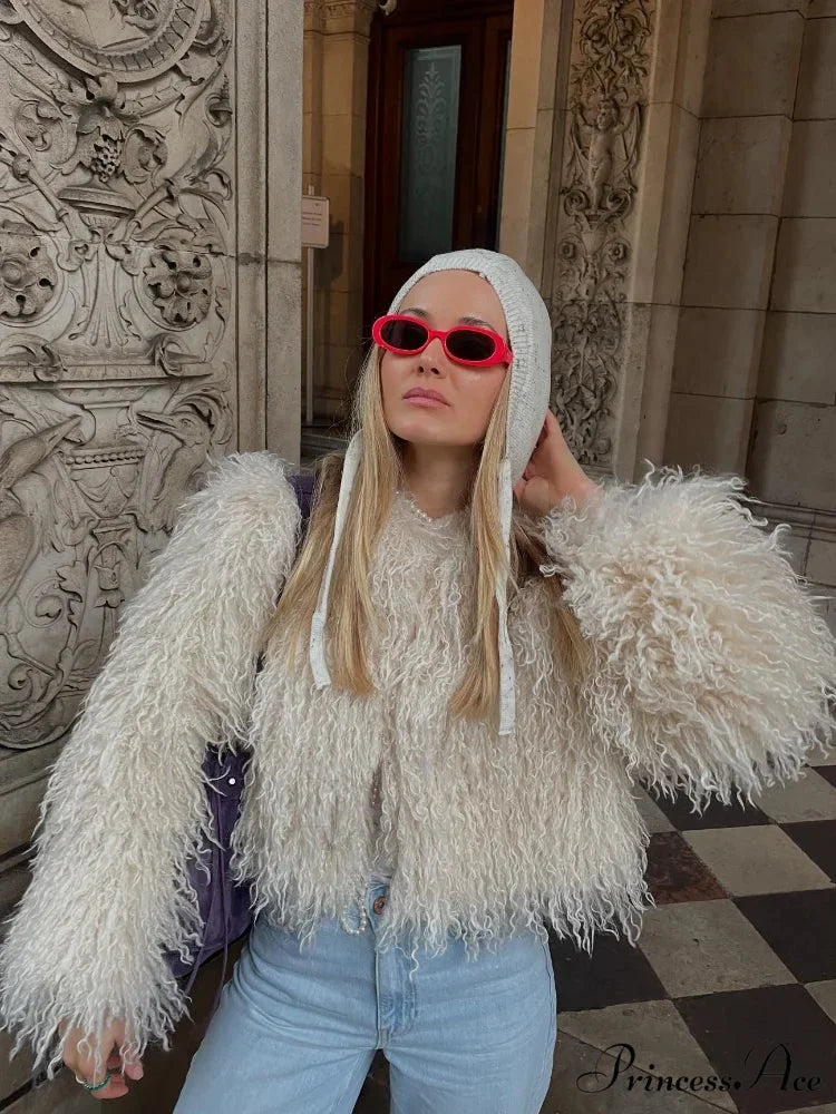 Antique Strong Luxurious Furry Brief Jacket coats-241228