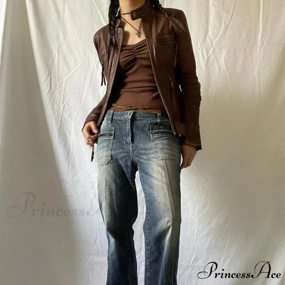 Antique Tan Lace Patchwork Open Back Slim Fit Enchanted Grunge Y2K Camis Crop Top croptop-250126