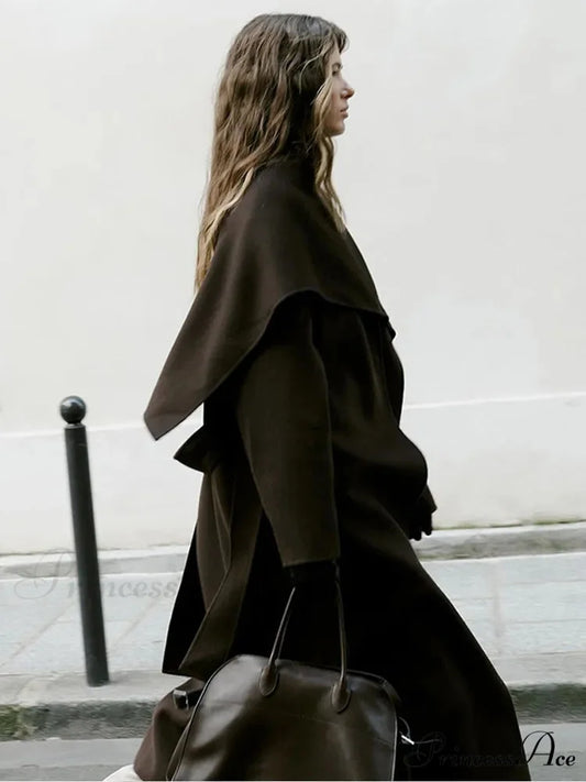 Antique Tan Wool Mix coat Coffee / S coats-241228