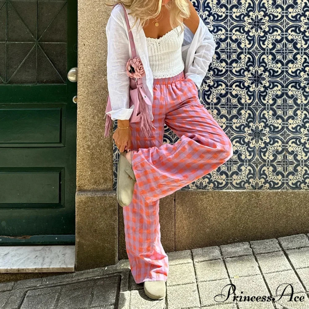Antique Tartan Baggy Wide Leg Boho Palazzo Pant pant-250223