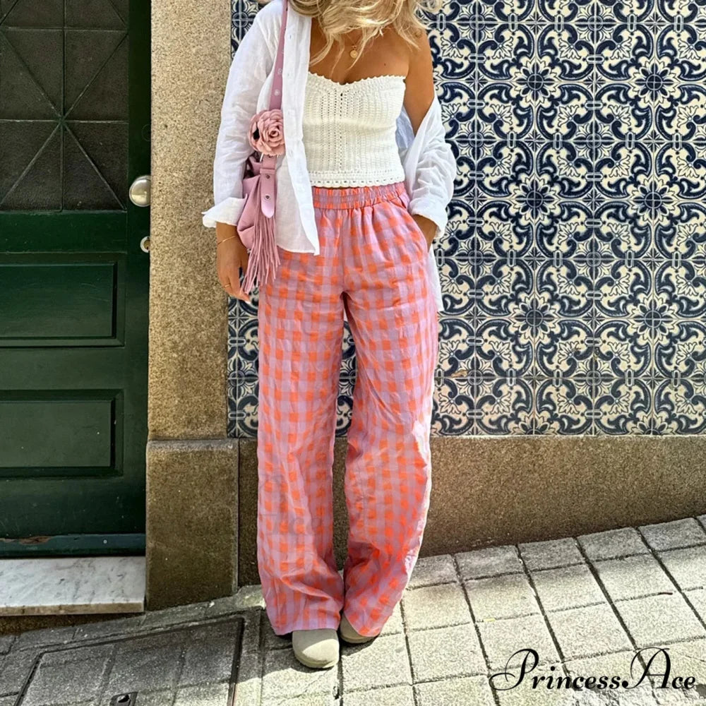 Antique Tartan Baggy Wide Leg Boho Palazzo Pant pant-250223