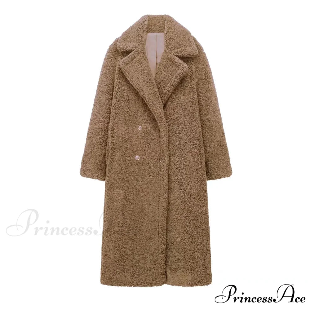 Antique Wool Blend Dual-Buttoned Overcoat Brown / XS overcoats-241228