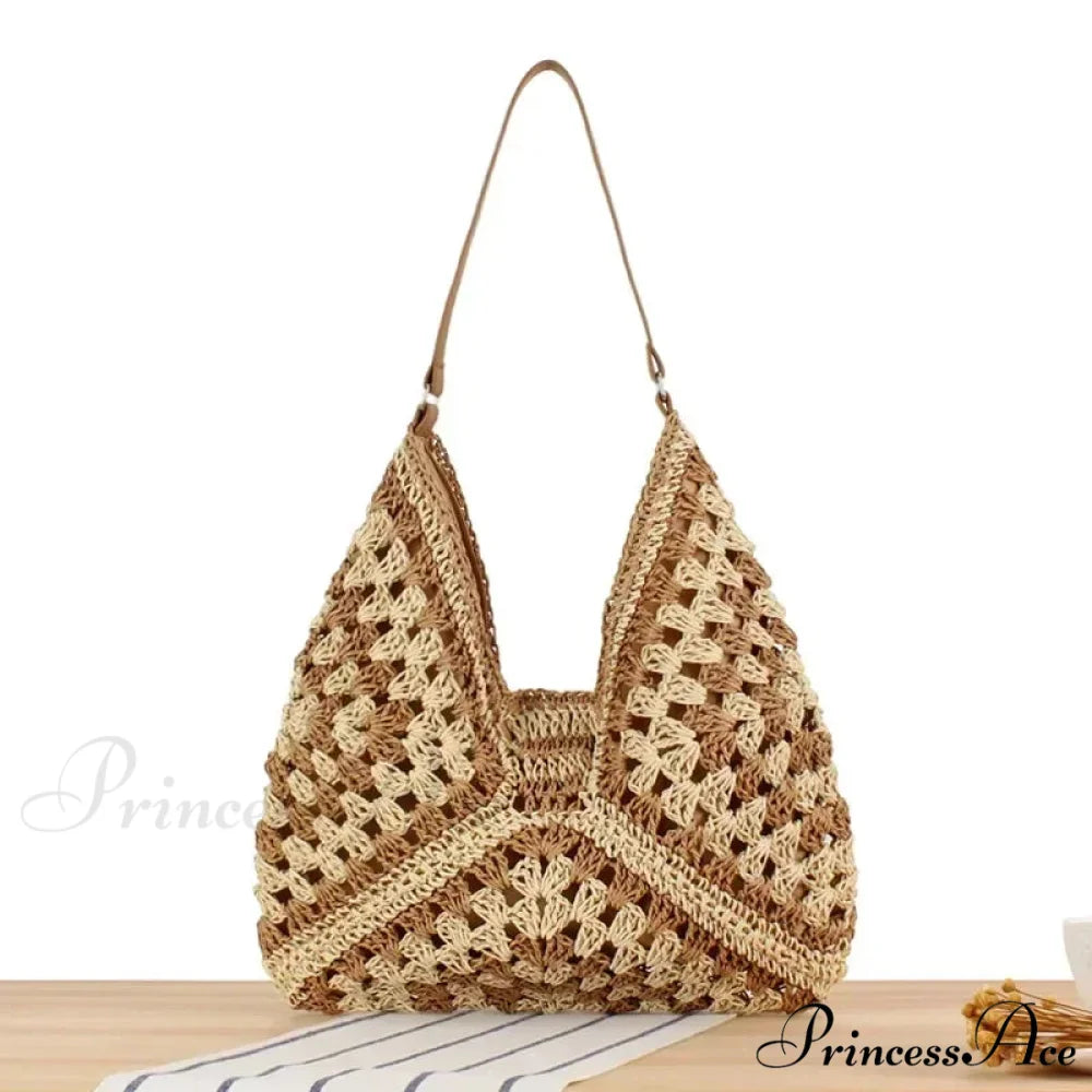 Antique Zipper Leather Journey Shoulder Bag Brown / Non-adjustable strap shoulder-250126