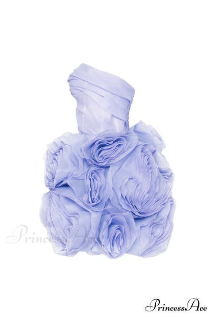Appliqud Organza Stylish Lavender Mini Dress