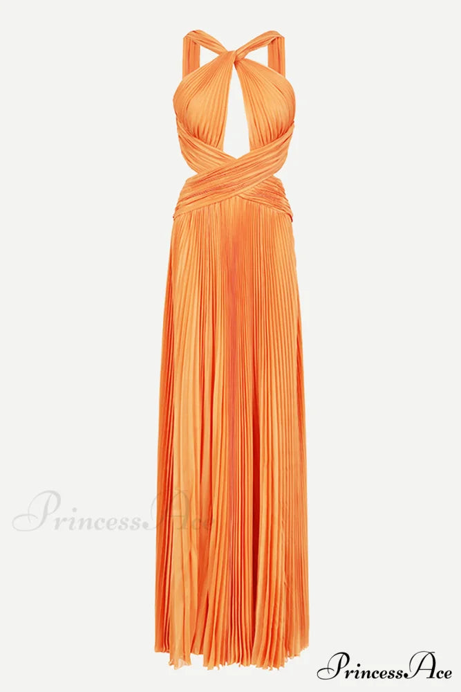 Arabella Chiffon Graceful Backless Maxi Dress