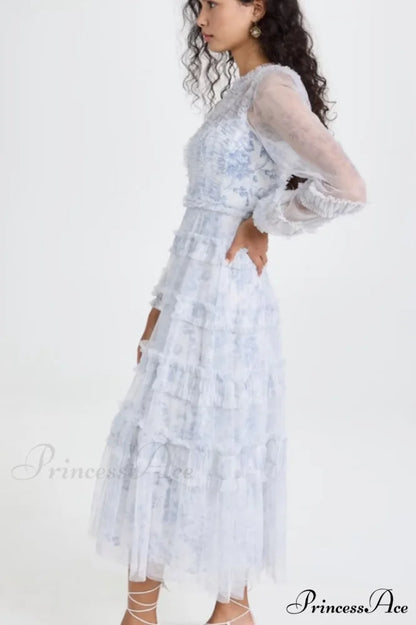 Araceli Long Stylish Sleeve Midi Dress