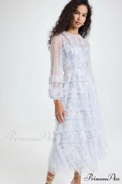 Araceli Long Stylish Sleeve Midi Dress