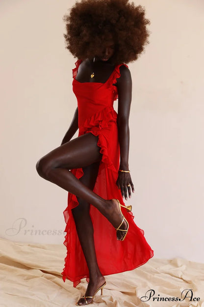 Ariel Cherry Stylish Pleated Maxi Dress