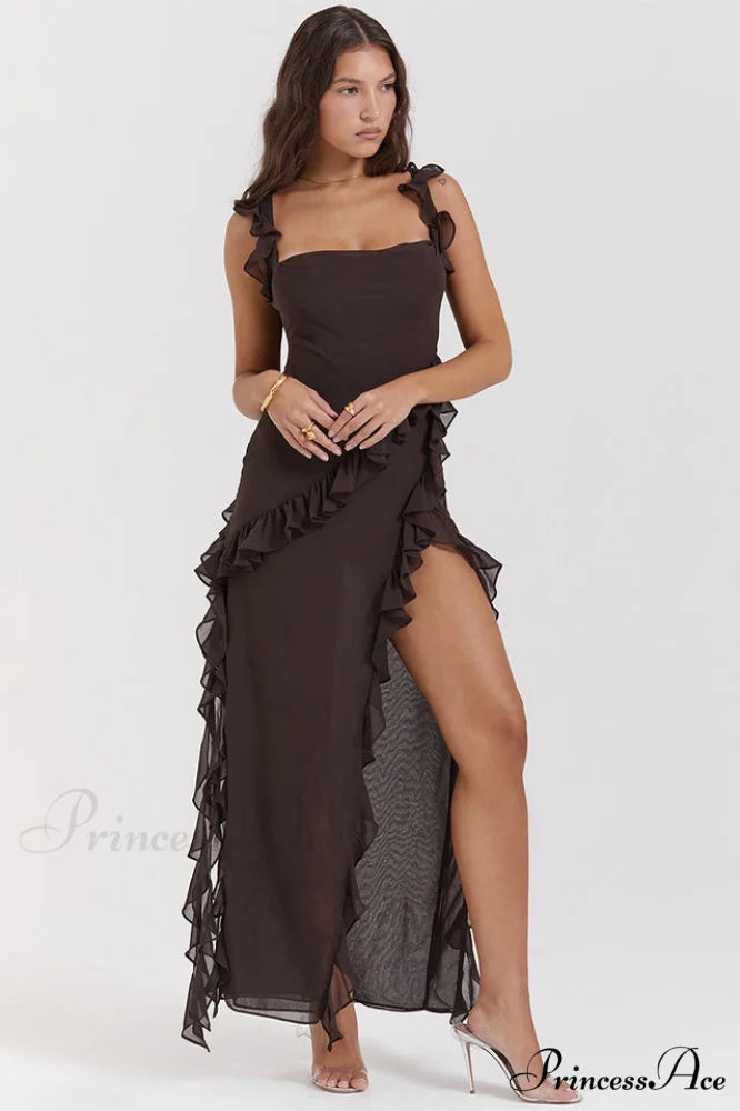 Ariel Cherry Stylish Pleated Maxi Dress
