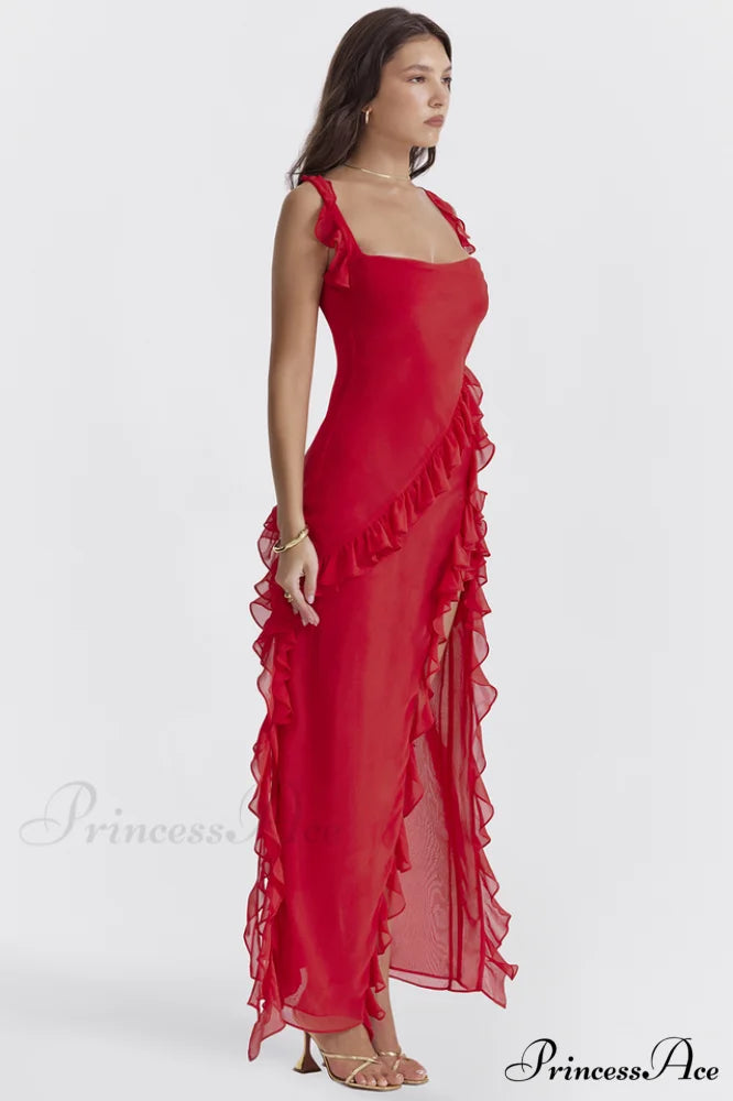 Ariel Cherry Stylish Pleated Maxi Dress