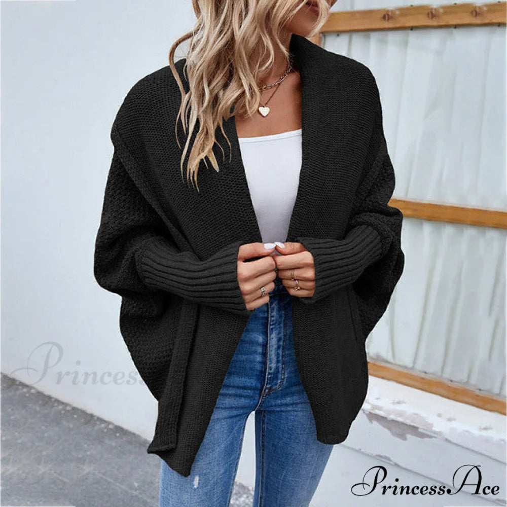Arm Batwing Cardigan Black / S