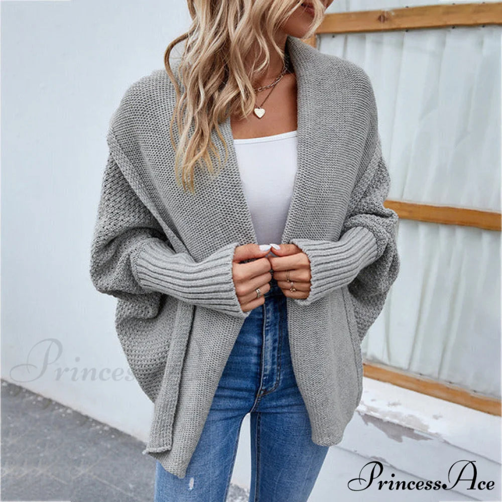 Arm Batwing Cardigan Gray / S